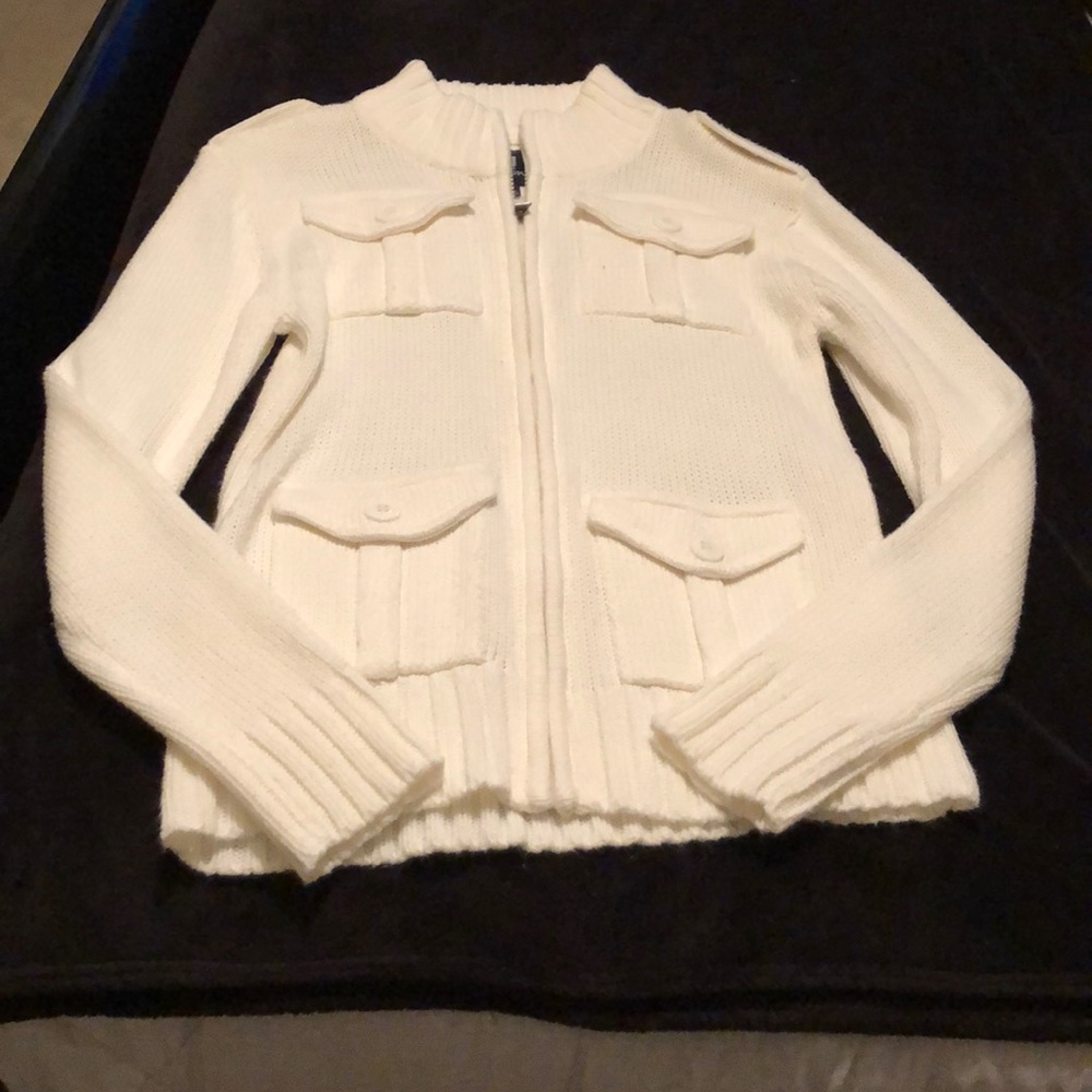 All white sweater